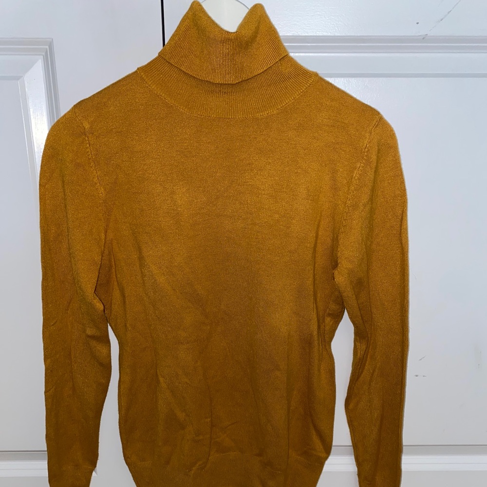 Yellow long sleeve turtle neck